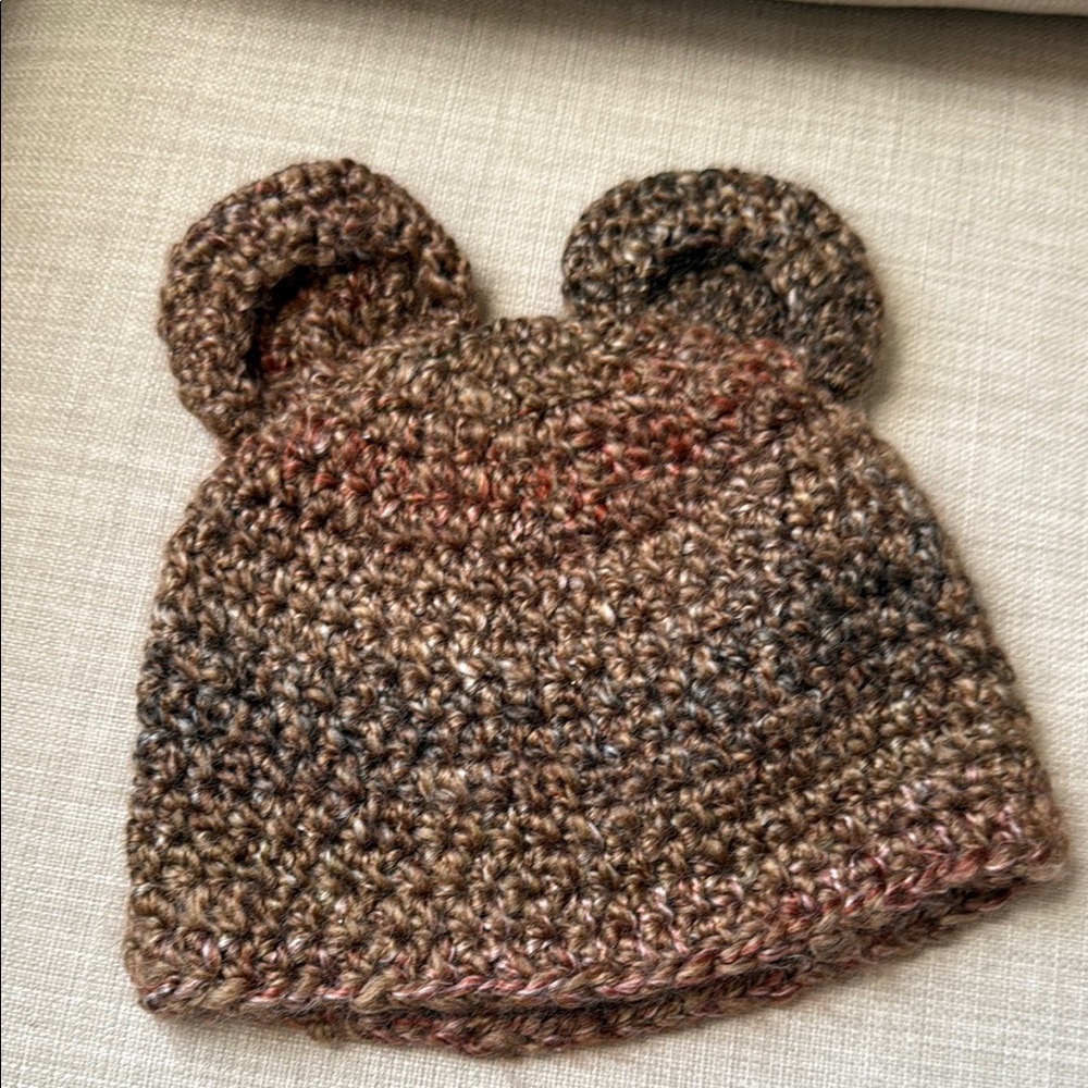 Brown Knitted Bear Ear Hat for Kids